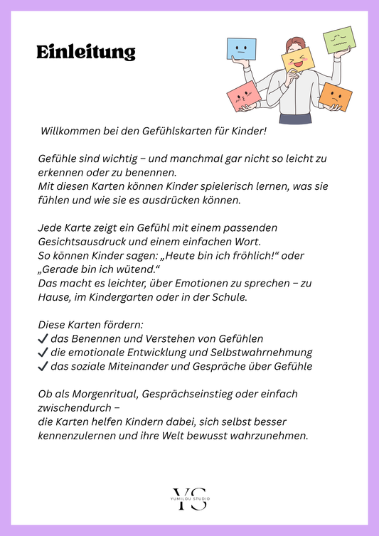Gefühlskarten für Kinder - Lernkarten PDF zum Ausdrucken