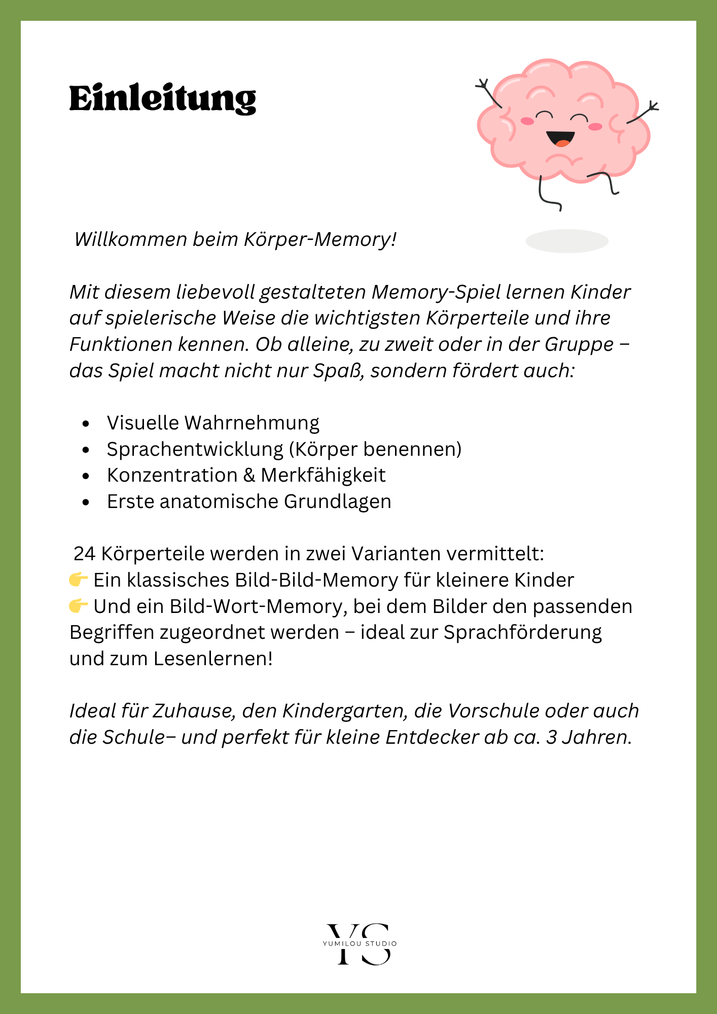 Körper-Memory - PDF zum Ausdrucken