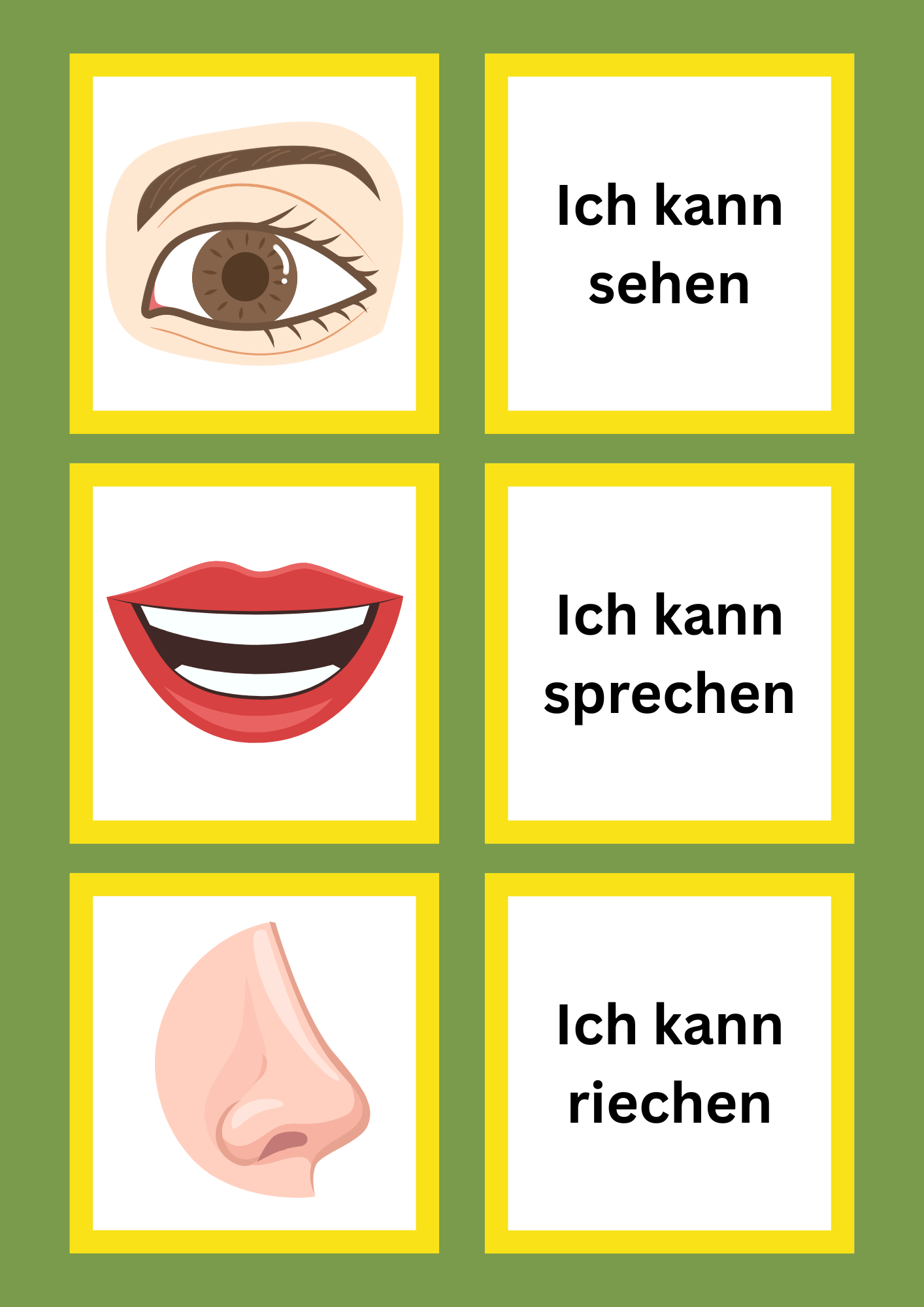 Körper-Memory - PDF zum Ausdrucken